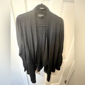 Lane Bryant black drape front cardigan with silk trim - size 22/24